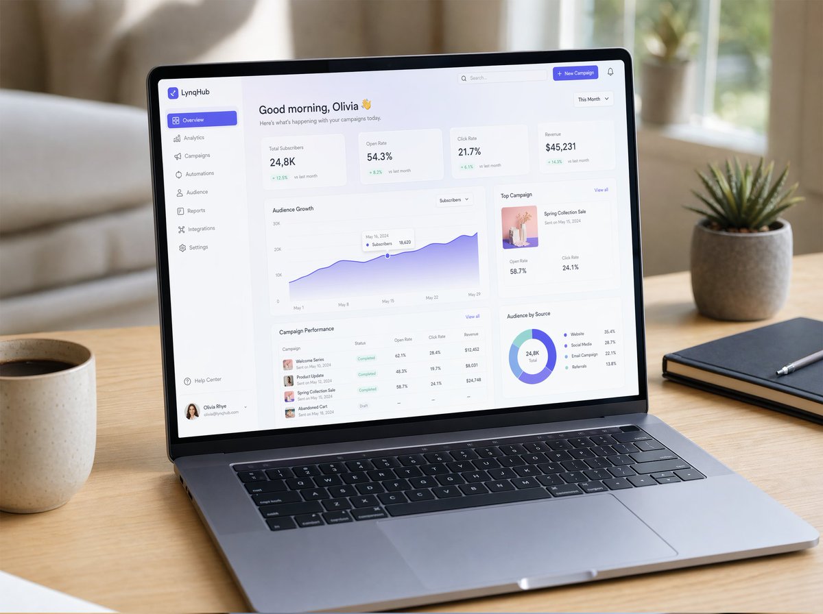 SaaS 仪表板笔记本模型